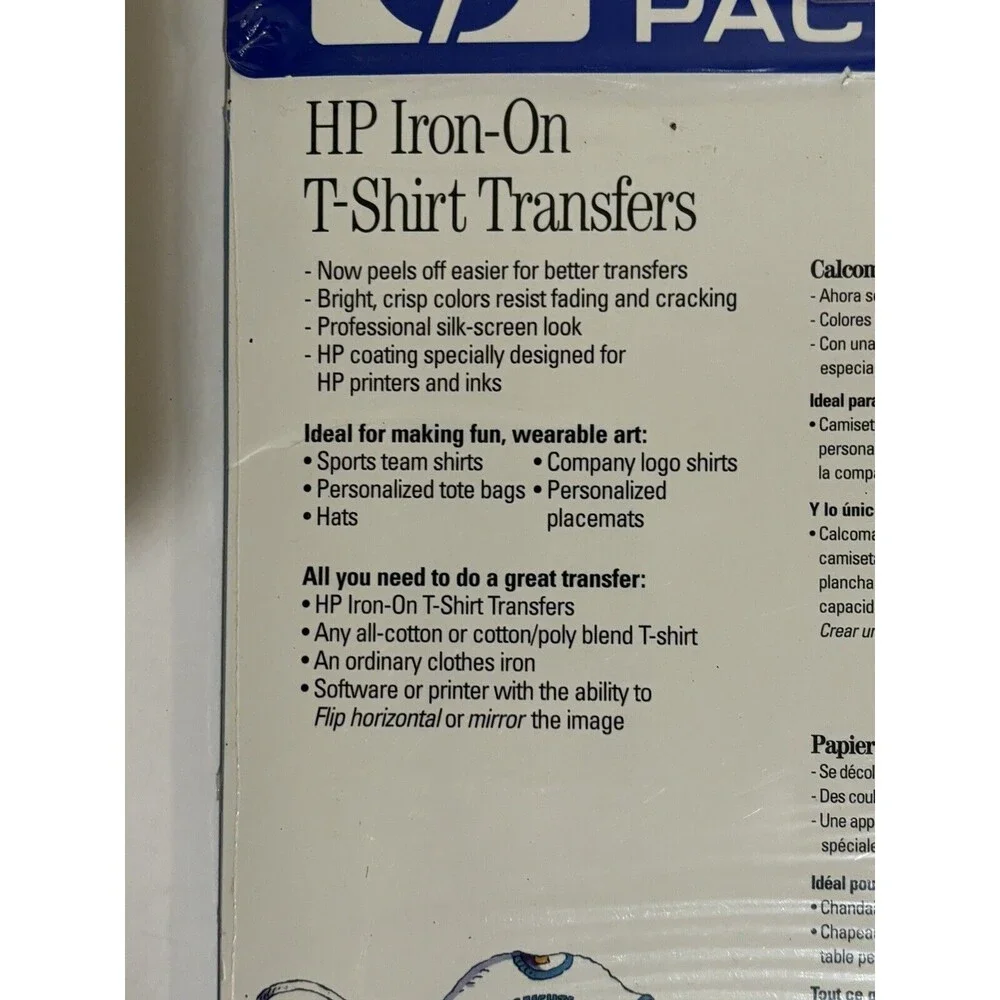 (2) Packs - Sealed HP Iron-On Inkjet T-Shirt Transfers- 10 sheets per Pack NEW